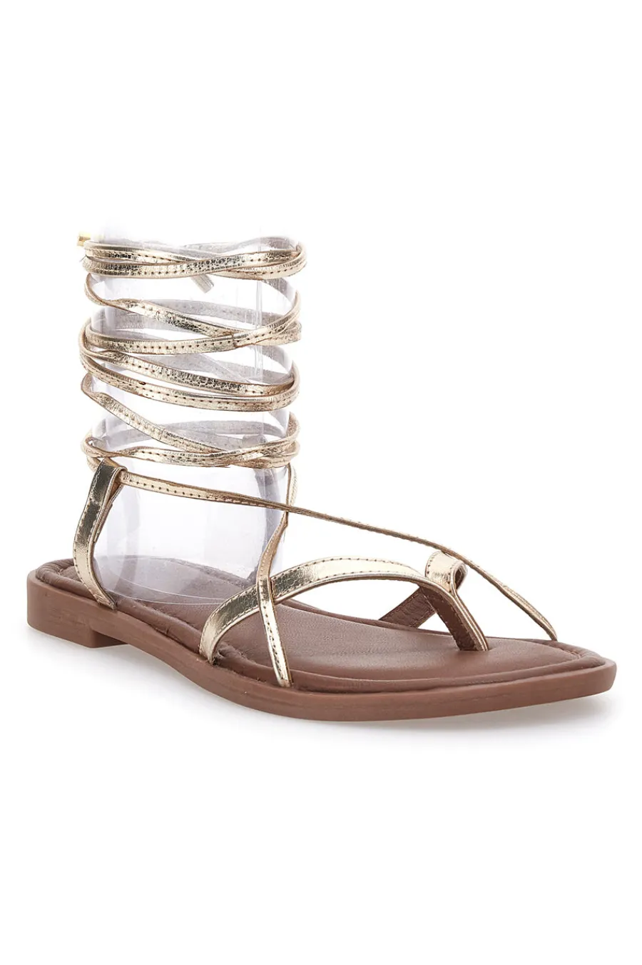 Sandali alla Schiava Platino con Infradito e Tomaia in Pelle A6700103-PITTARELLO SUN New