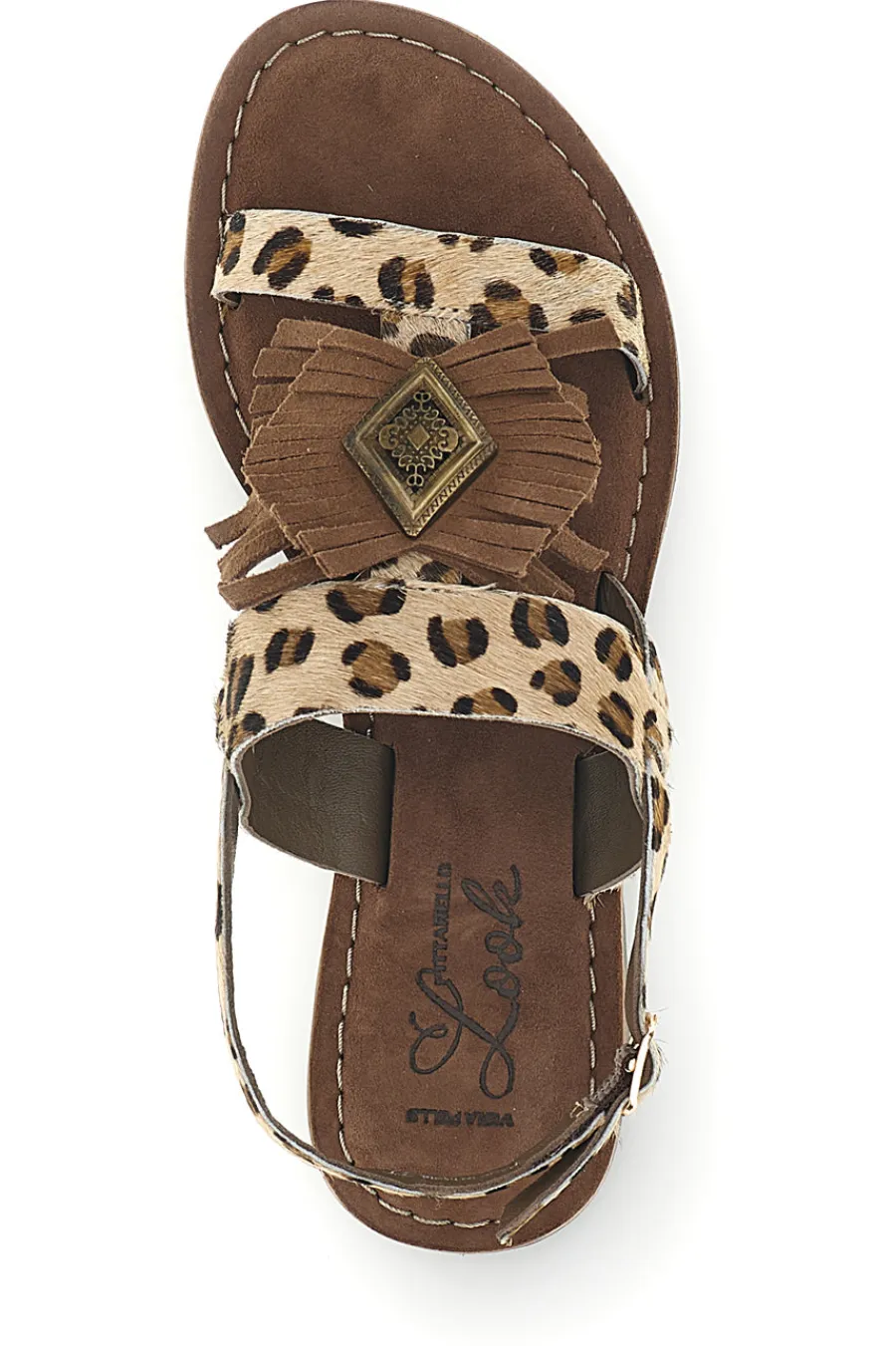 Sandali animalier in vera pelle con frange IF10277-PITTARELLO LOOK New