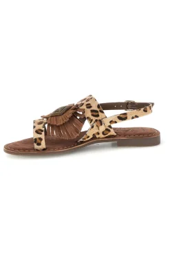 Sandali animalier in vera pelle con frange IF10277-PITTARELLO LOOK New