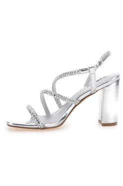 Sandali Argento Con Cinturino e Dettagli Brillanti 255-THE FIRST New