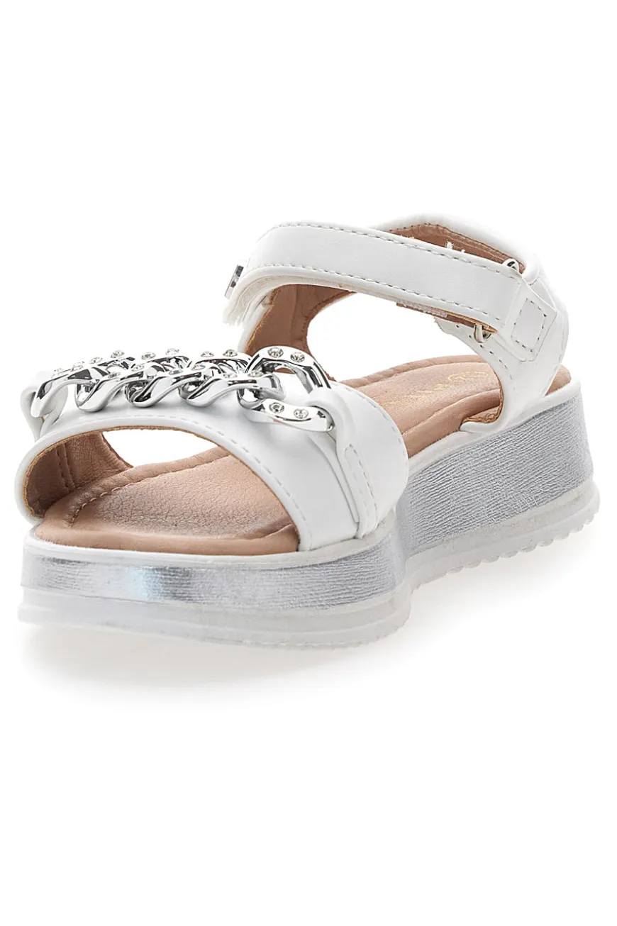 Sandali argento con cuore glitter Pitt Kids 39G2532S