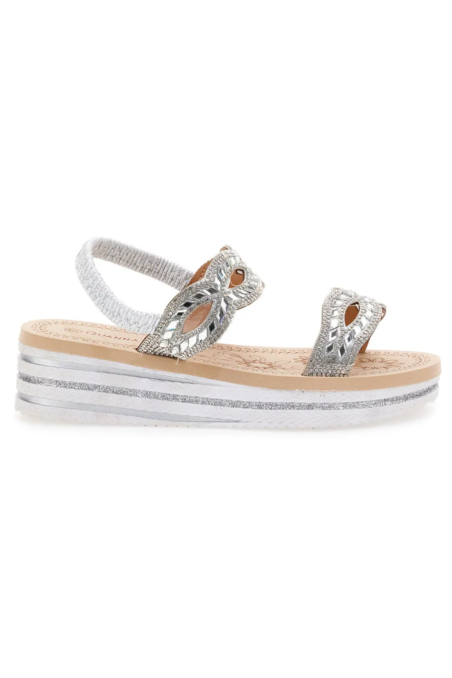 Sandali Argento Con Perline Quanna Mel 21030-QUANNA MELL Clearance
