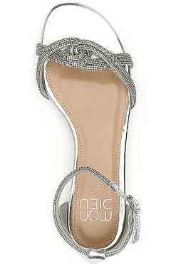 Sandali Argento Con Strass e Cinturino alla Caviglia 681-MON DIEU Clearance