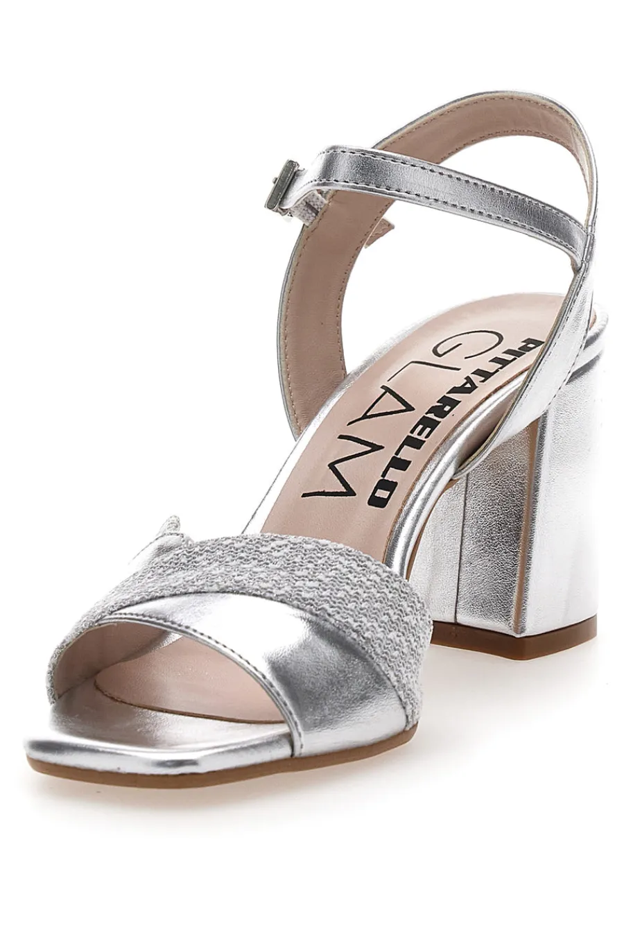 Sandali Argento con Tacco Comodo e Punta Squadrata PITTARELO GLAM 5548-PITTARELLO GLAM Outlet