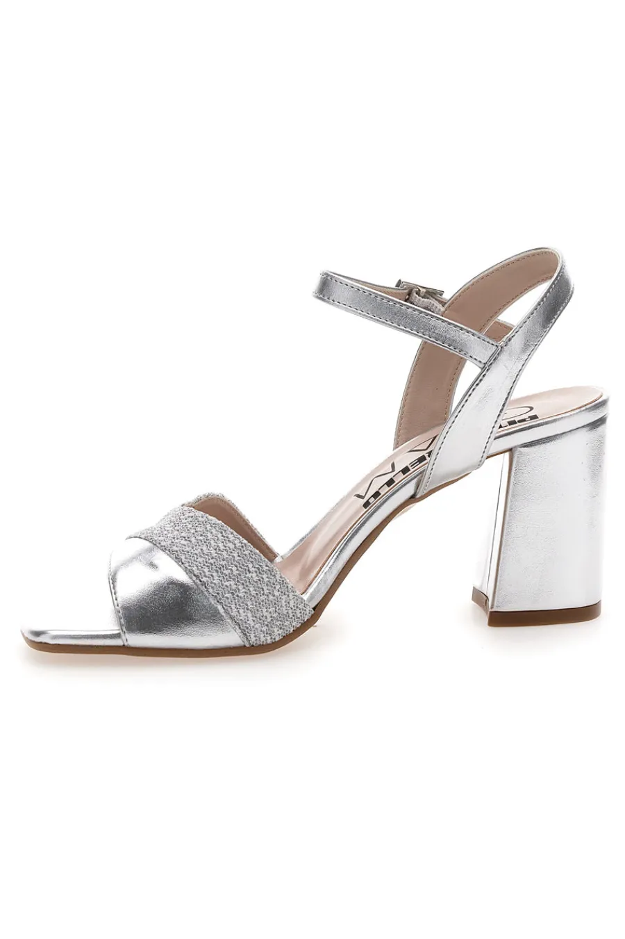 Sandali Argento con Tacco Comodo e Punta Squadrata PITTARELO GLAM 5548-PITTARELLO GLAM Outlet