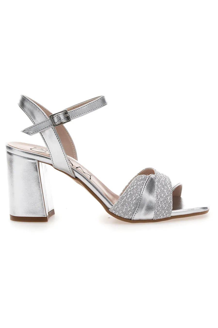Sandali Argento con Tacco Comodo e Punta Squadrata PITTARELO GLAM 5548-PITTARELLO GLAM Outlet