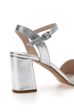 Sandali Argento con Tacco Comodo e Punta Squadrata PITTARELO GLAM 5548-PITTARELLO GLAM Outlet