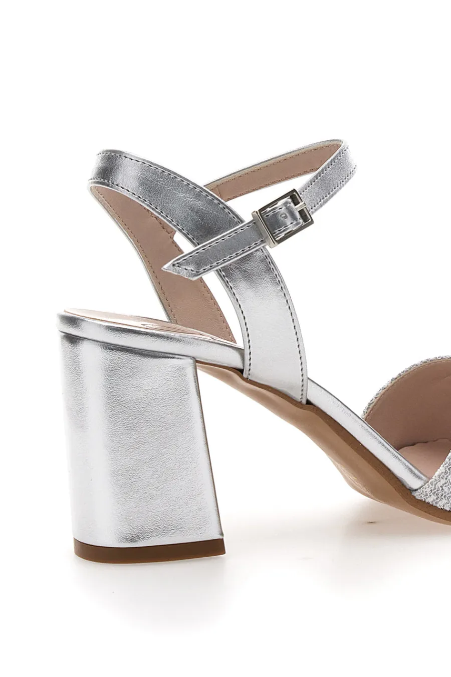 Sandali Argento con Tacco Comodo e Punta Squadrata PITTARELO GLAM 5548-PITTARELLO GLAM Outlet