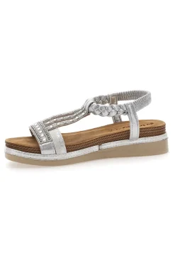 Sandali bassi con strass e fascia intrecciata 11 MF-INBLU