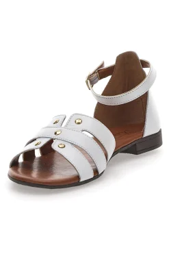 Sandali Bassi Bianchi con Borchiette 225485-PITTARELLO LOOK Sale