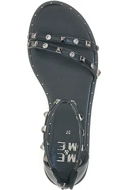 Sandali Bassi Neri con Borchie Me & Me 2535-ME u0026 ME Hot