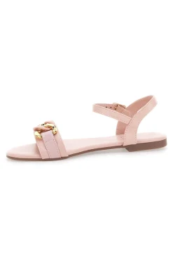 Sandali Bassi Rosa con Catenella Dorata 3980-MON DIEU Hot