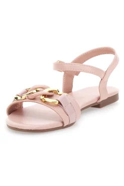 Sandali Bassi Rosa con Catenella Dorata 3980-MON DIEU Hot