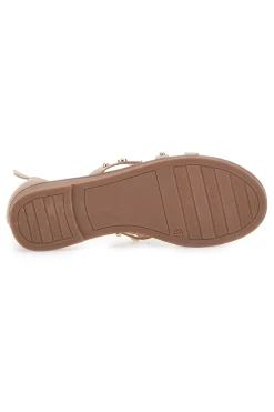 Sandali beige con borchie e cinturino alla caviglia JXSS25T6-MON DIEU Hot