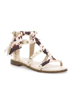 Sandali con borchie e lacci animalier Me & Me 1660-ME u0026 ME New