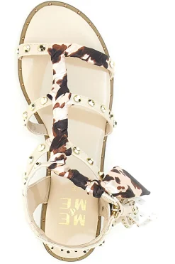 Sandali con borchie e lacci animalier Me & Me 1660-ME u0026 ME New