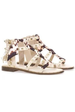 Sandali con borchie e lacci animalier Me & Me 1660-ME u0026 ME New