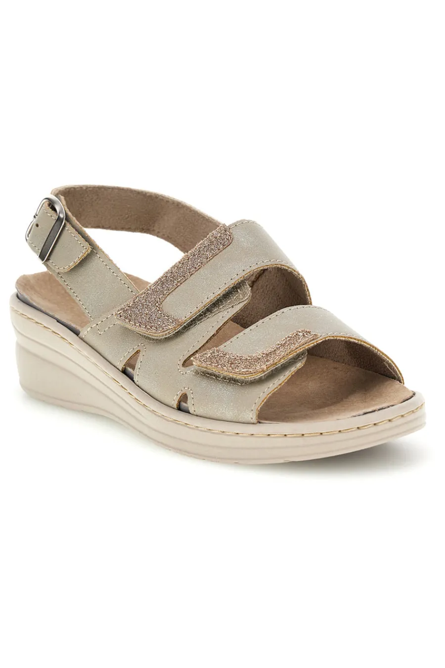 Sandali beige con cinturini regolabili e soletta estraibile 0183-PRIMA RIGA Discount