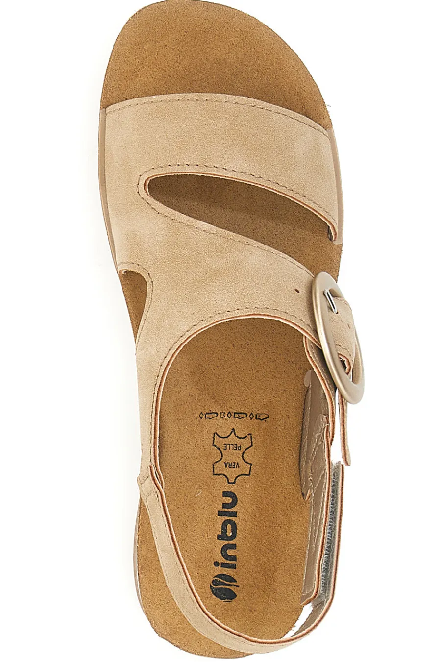 Sandali beige con cinturino comfort e zeppa leggera 21FT-INBLU Outlet
