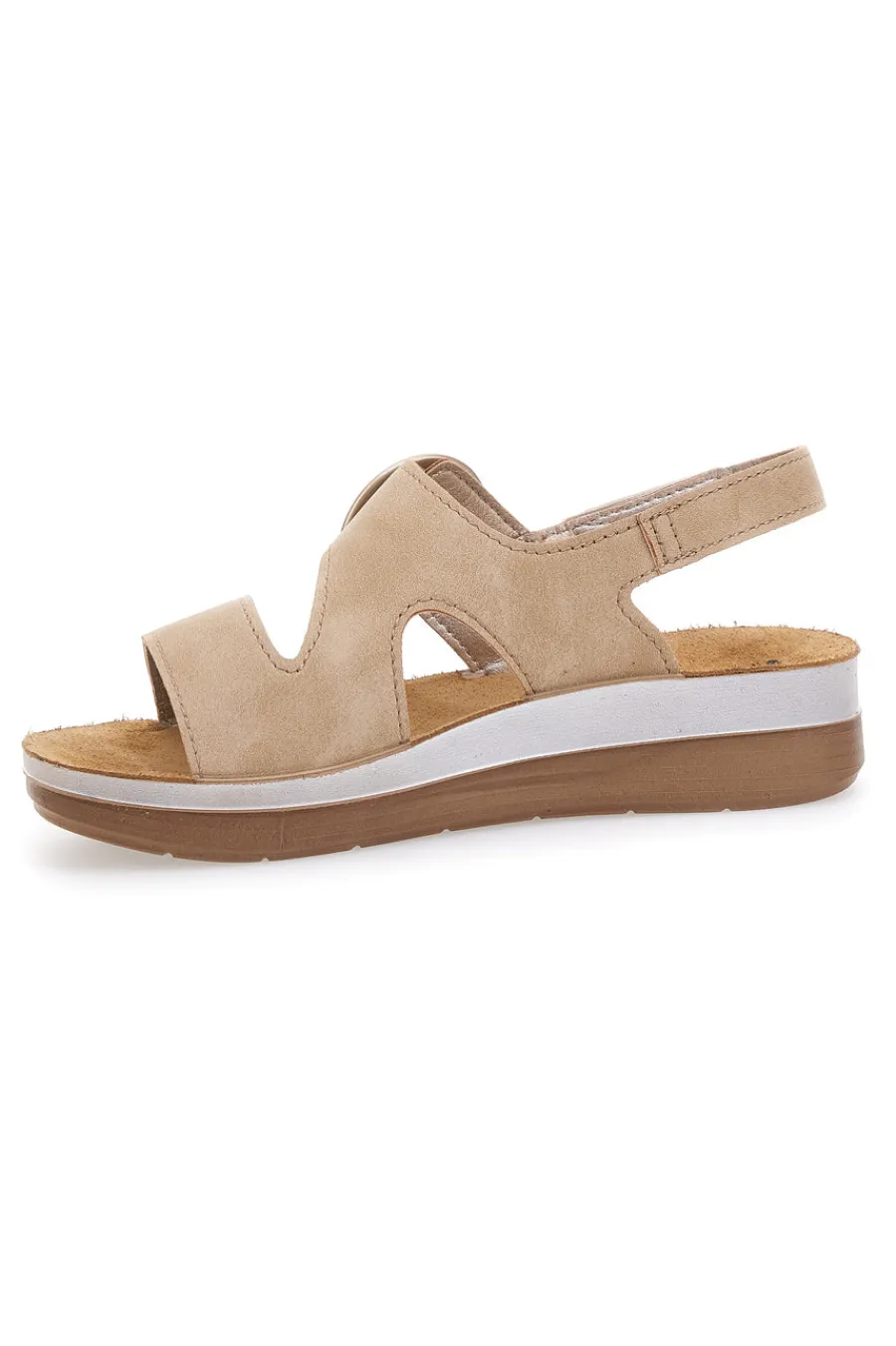 Sandali beige con cinturino comfort e zeppa leggera 21FT-INBLU Outlet