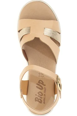 Sandali beige con cinturino e zeppa leggera 405-BIO UP Best