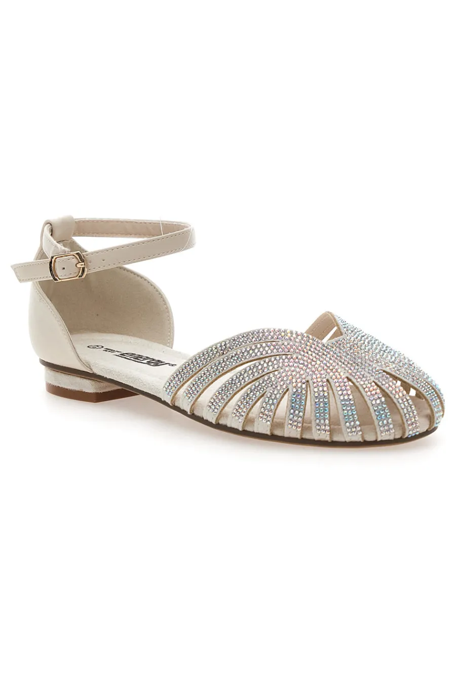 Sandali beige con cinturino e dettagli gioiello E354-ENERGY Best