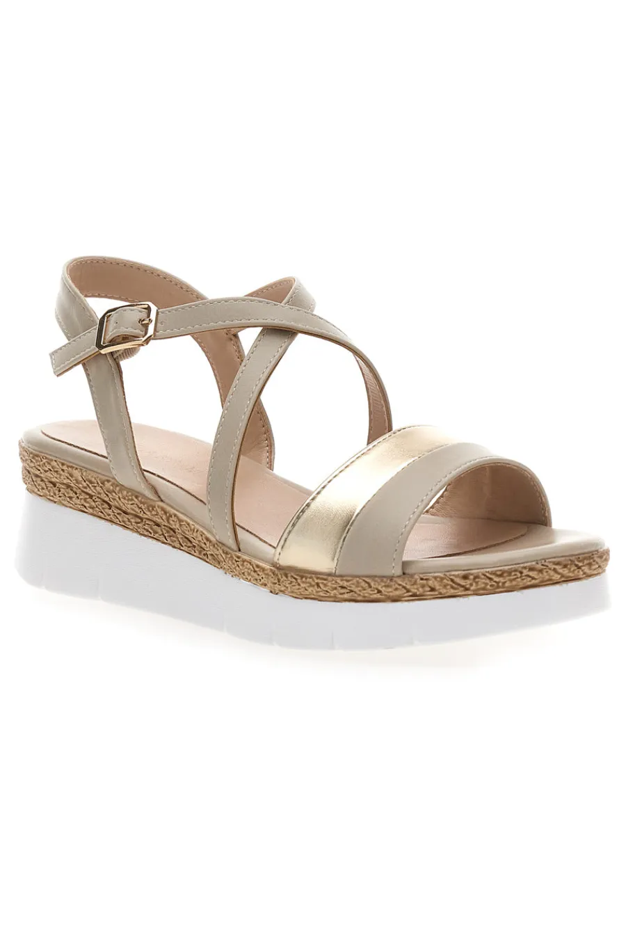 Sandali Beige Con Cinturino e Platform 51301-MARIELLA BURANI Online