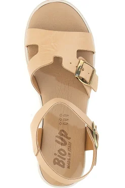 Sandali beige con doppia fibbia e sottopiede in vera pelle 404-BIO UP Online