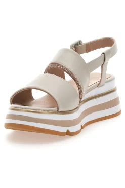 Sandali Beige Con Fasce Elastiche e Platform K11010-MARIELLA BURANI Online