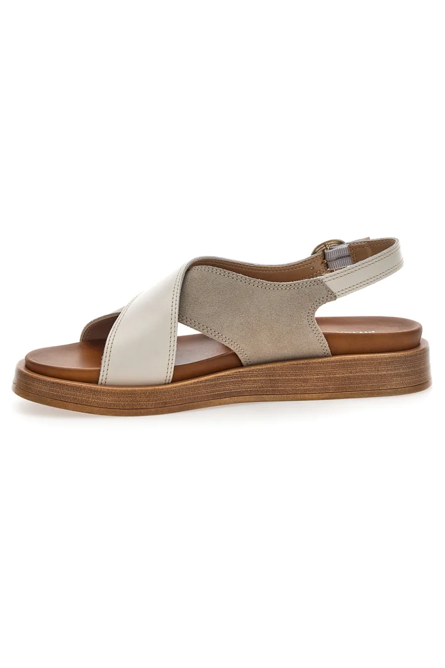 Sandali beige con fasce incrociate bicolore 28053NAL-PITTARELLO FOCUS Hot