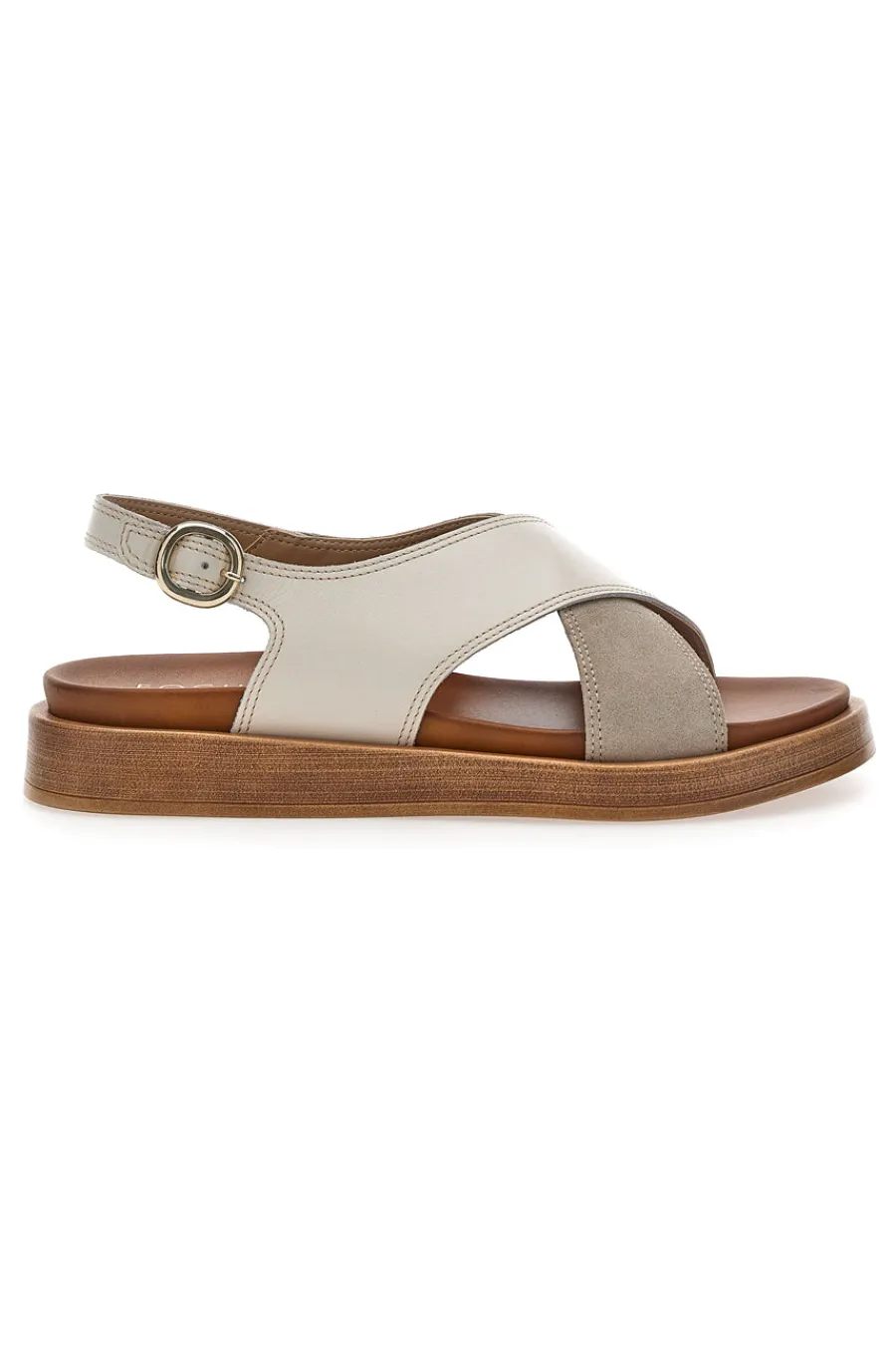 Sandali beige con fasce incrociate bicolore 28053NAL-PITTARELLO FOCUS Hot