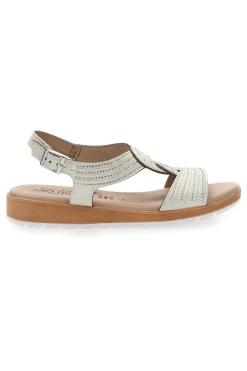 Sandali beige con fasce incrociate e strass LR242939-MIO TEMPO Discount