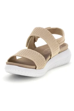 Sandali beige con fasce traforate e velcro 30 TT-INBLU Online