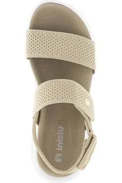 Sandali beige con fasce traforate e velcro 30 TT-INBLU Online