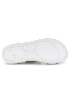 Sandali beige con fasce traforate e velcro 30 TT-INBLU Online