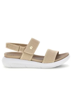 Sandali beige con fasce traforate e velcro 30 TT-INBLU Online