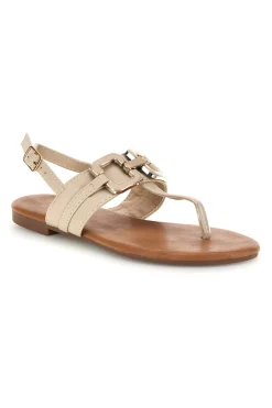 Sandali beige con infradito e morsetto PREA3572-THE FIRST CHIC Sale