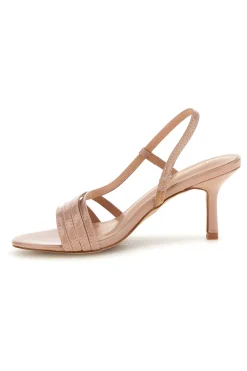 Sandali beige con listini e tacco medio P709-FIRST LADY Online