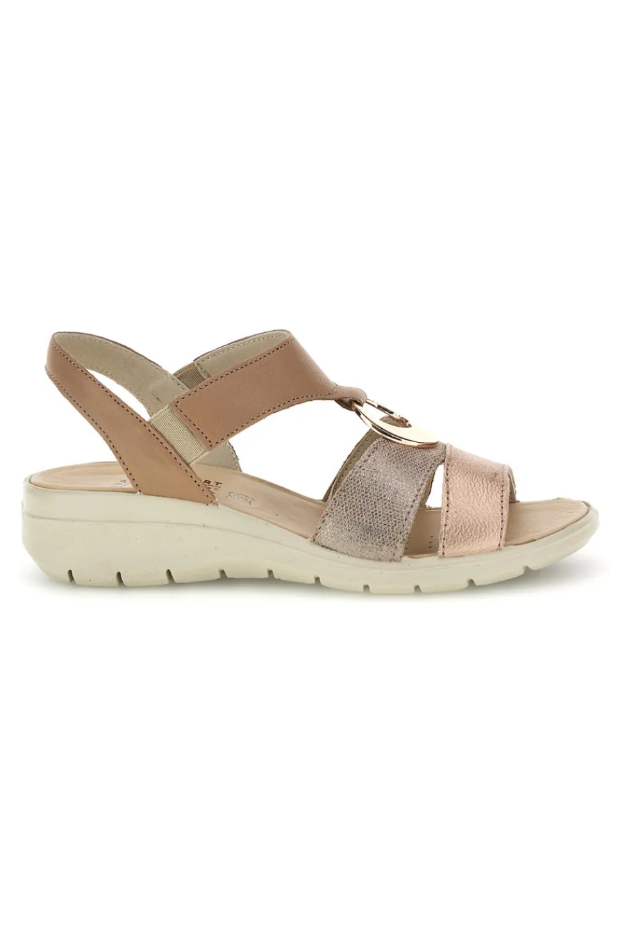 Sandali beige con sottopiede in vera pelle super comfort e sistema anti-shock 1079705419213-IMAC Hot