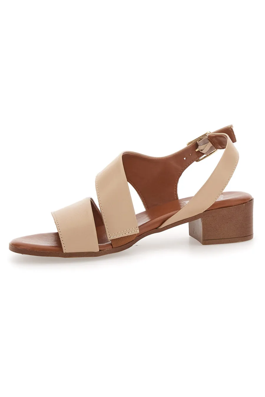 Sandali con Tacco Basso e Tomaia in Pelle 243080-PITTARELLO LOOK New