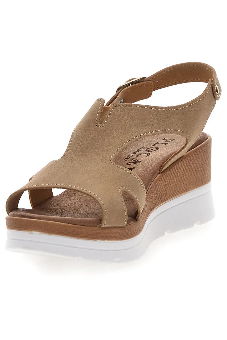 Sandali con Zeppa Bianca e CInturino 11074113-PLOCADI Clearance