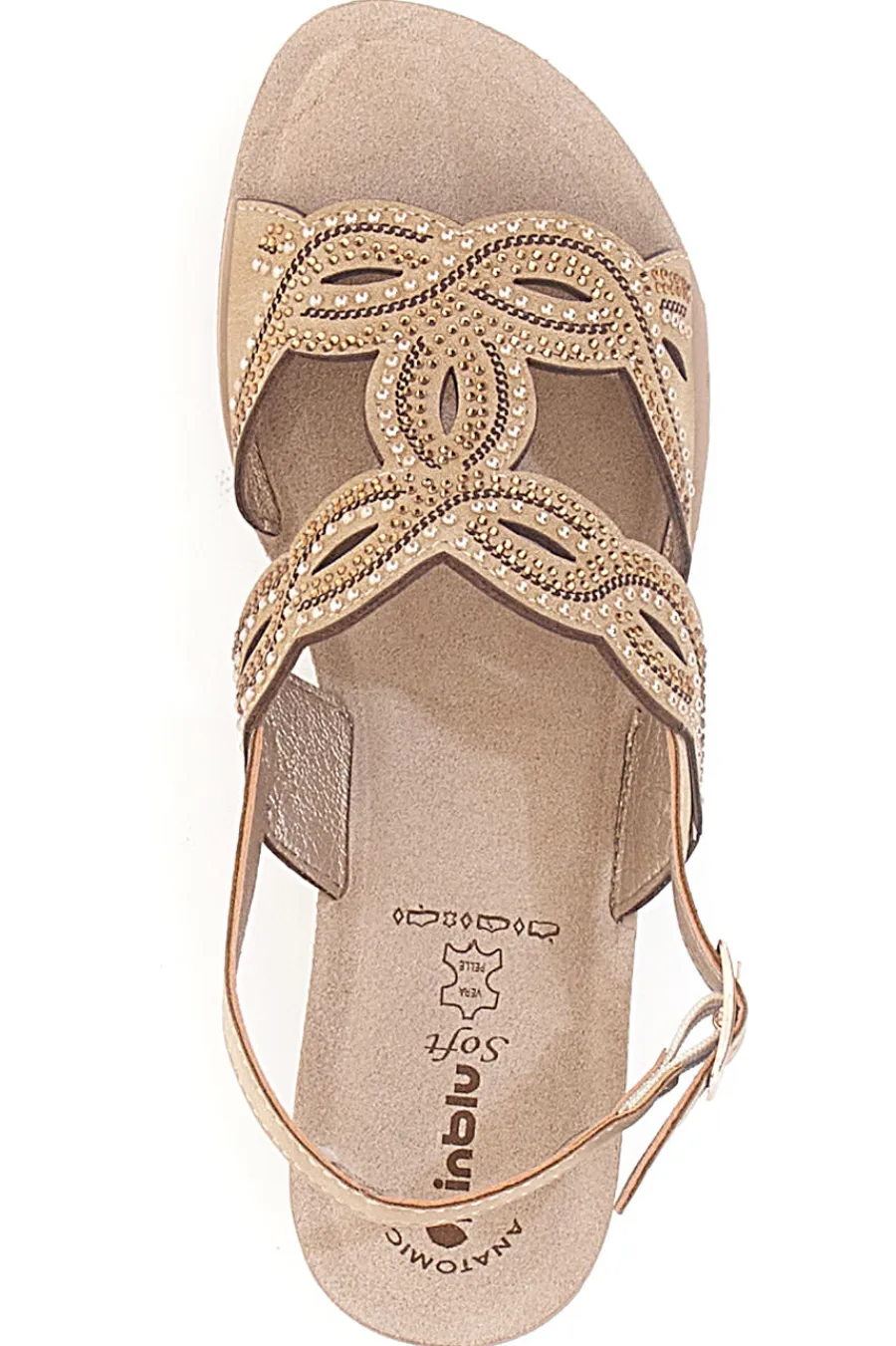 Sandali beige con zeppa decorati 14 GO-INBLU New