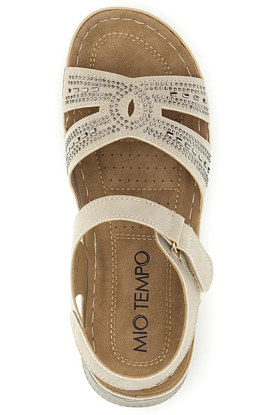 Sandali con Zeppa e Brillantini Q17729-MIO TEMPO New