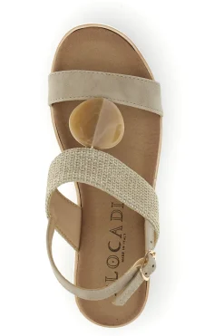 Sandali beige con zeppa e cinturino 11075116-PLOCADI Hot