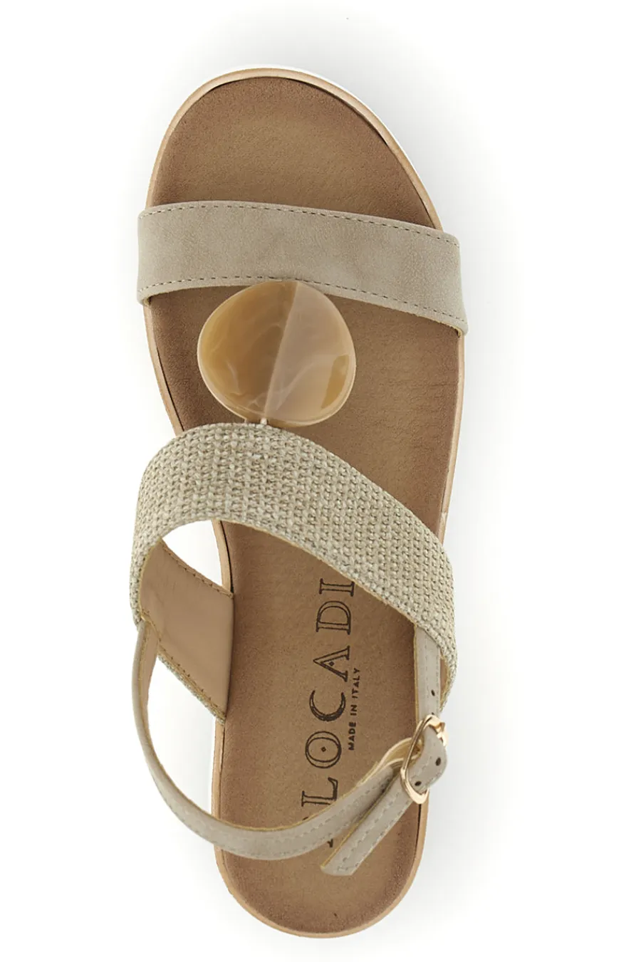 Sandali beige con zeppa e cinturino 11075116-PLOCADI Hot