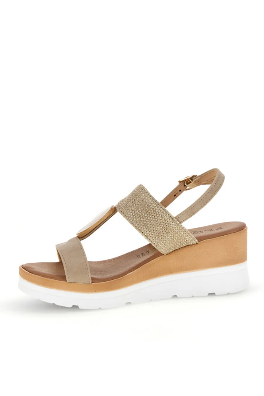 Sandali beige con zeppa e cinturino 11075116-PLOCADI Hot
