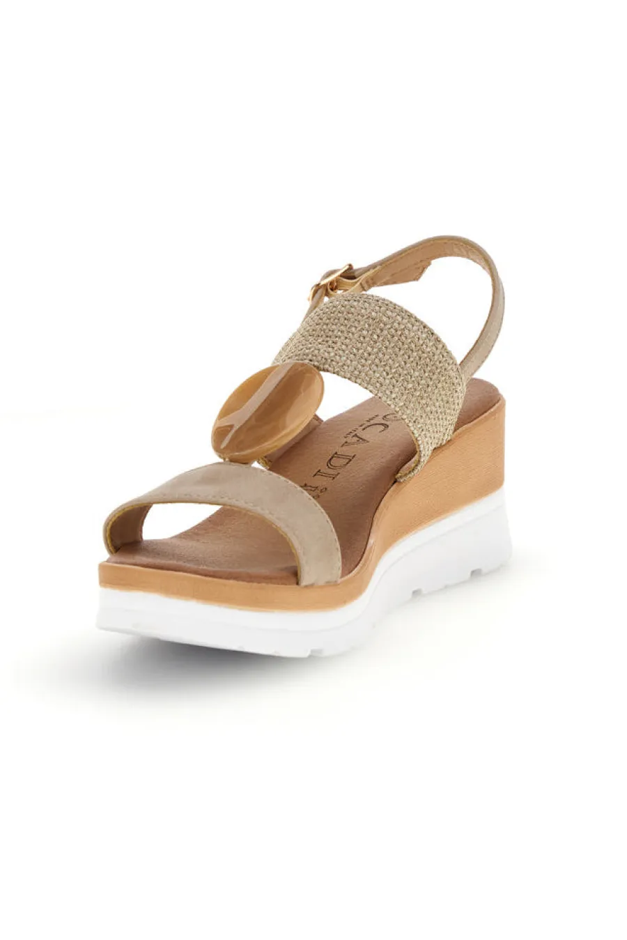 Sandali beige con zeppa e cinturino 11075116-PLOCADI Hot