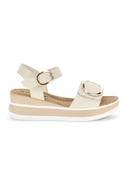 Sandali Beige con zeppa e dettaglio decorativo E471-ENERGY Online