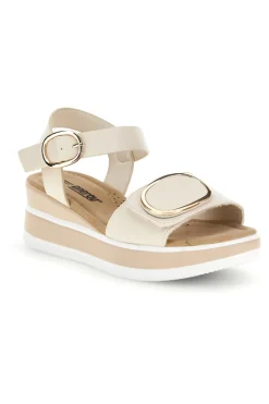 Sandali Beige con zeppa e dettaglio decorativo E471-ENERGY Online