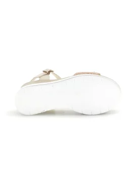 Sandali Beige con zeppa e fibbia decorativa E430-ENERGY Online